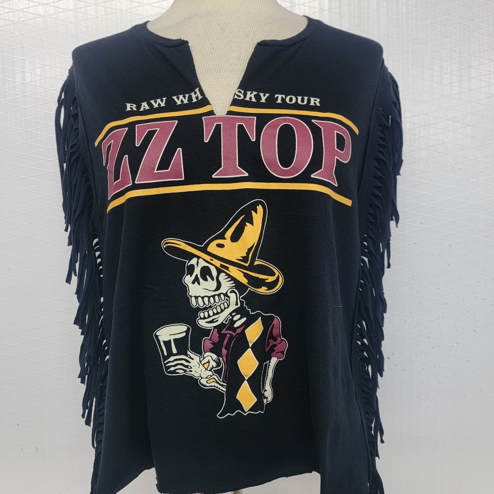 **SOLD*******ZZ Top Raw Whiskey Tour Fringe Concert Tee - Upcycled - Picture 3 of 11